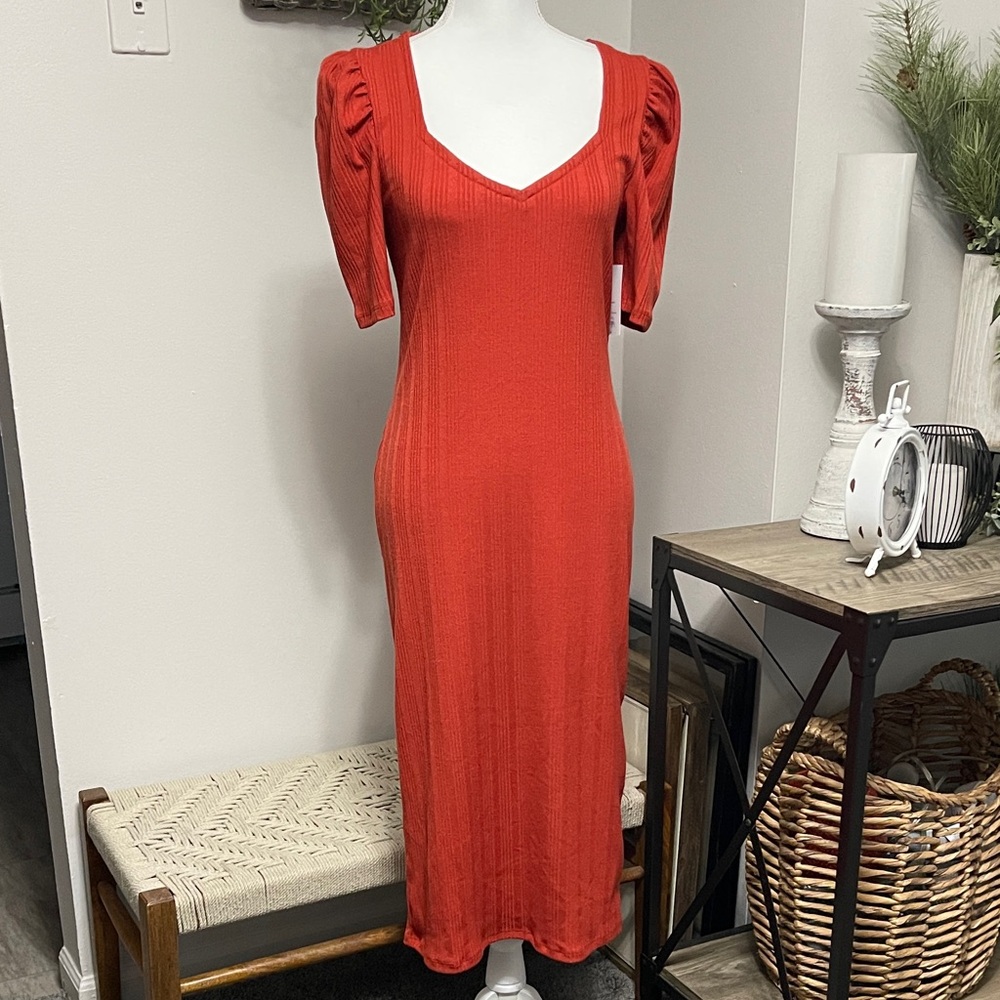 Nine West  Orange Midi Dress